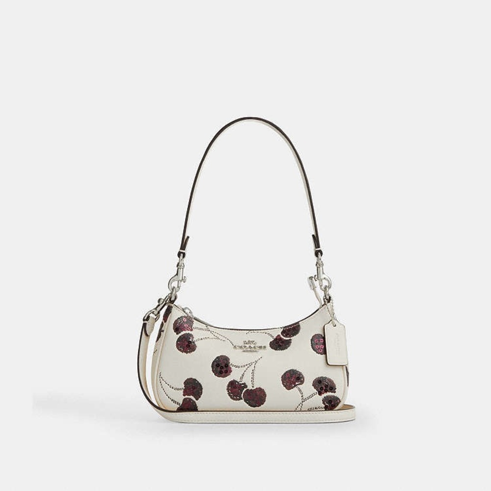 Coach Teri Mini Crossbody Bag With Cherry Print Silver/chalk NWT CCZ23
